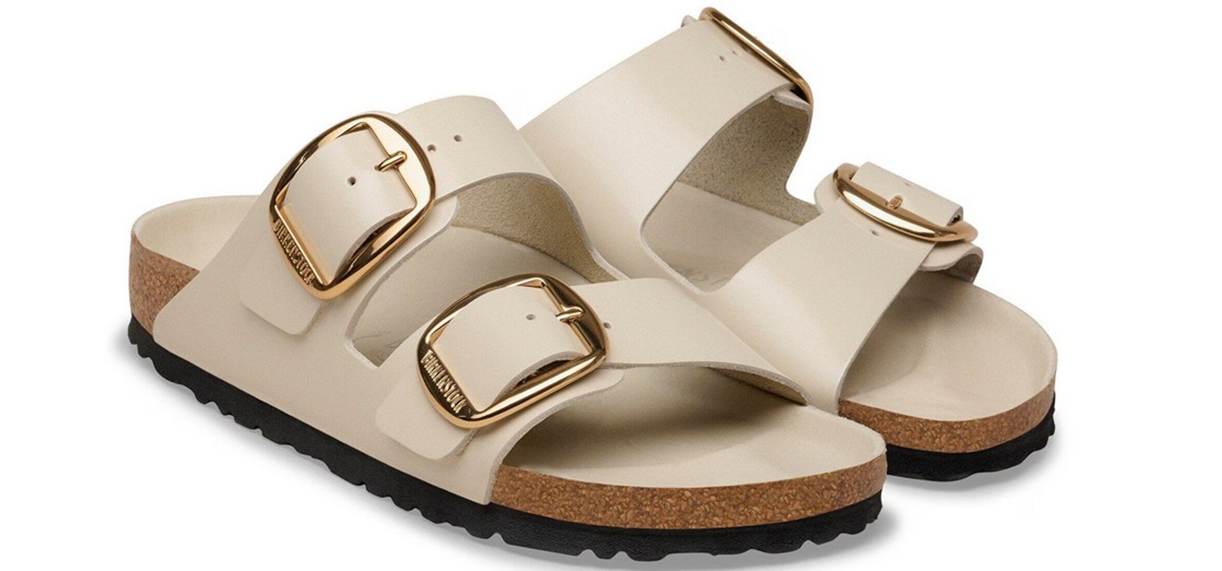 Birkenstock Damen Arizona Big Buckle Naturleder Lack High-Shine Oyster