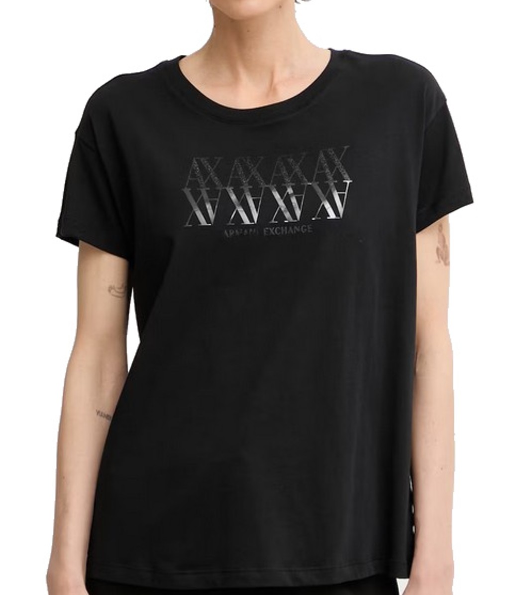 Armani Exchange Damen T-Shirt Slim Fit Logo Black