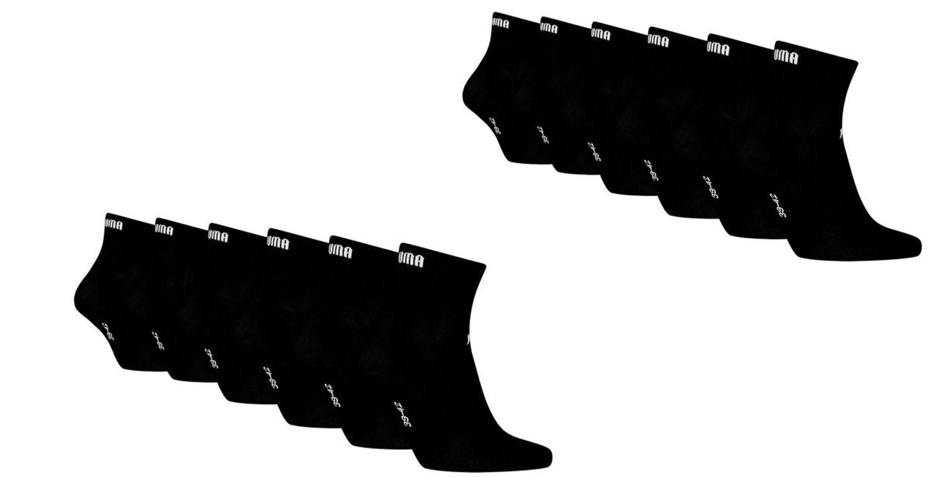 Puma ELEMENTS Quarter Socken 12-Pack schwarz