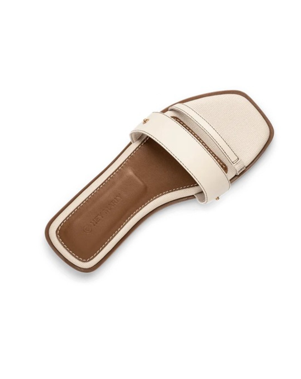 Hey Marly Basis Sandale Chic Canvas Crema Cognac
