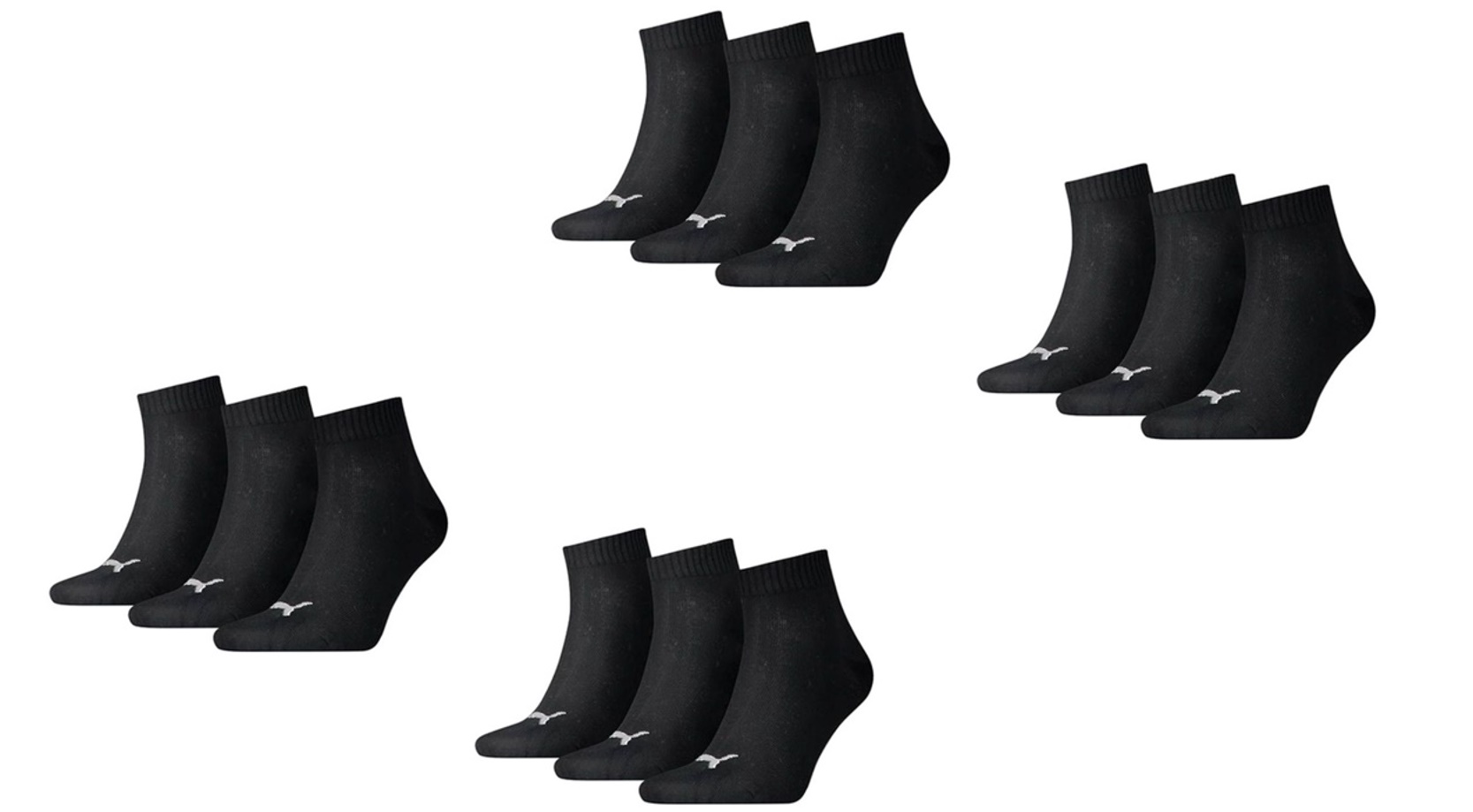 Puma Quarter Socken 12-Pack schwarz 2.0