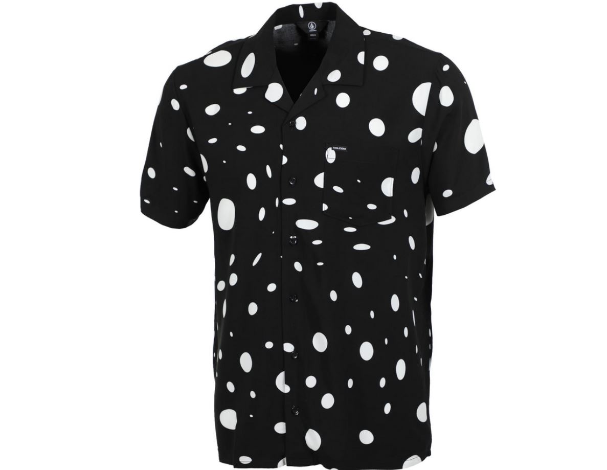 Volcom Herren Hemd Embertone schwarz weiß