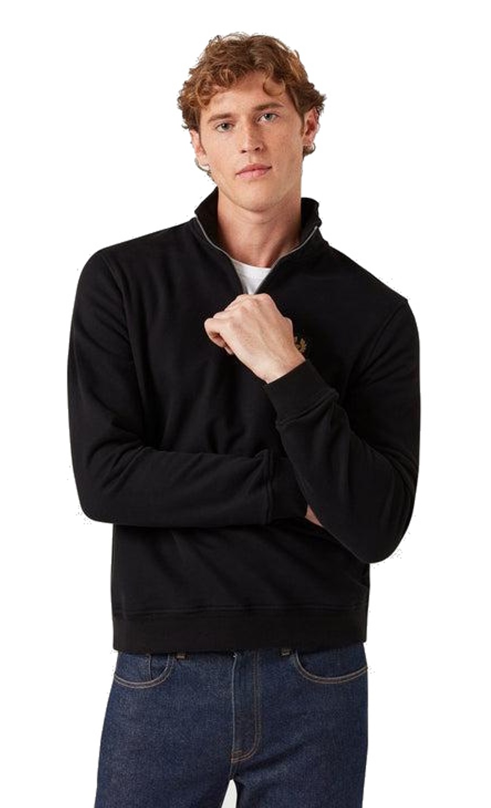 Belstaff Herren Quater Zip Sweatshirt black