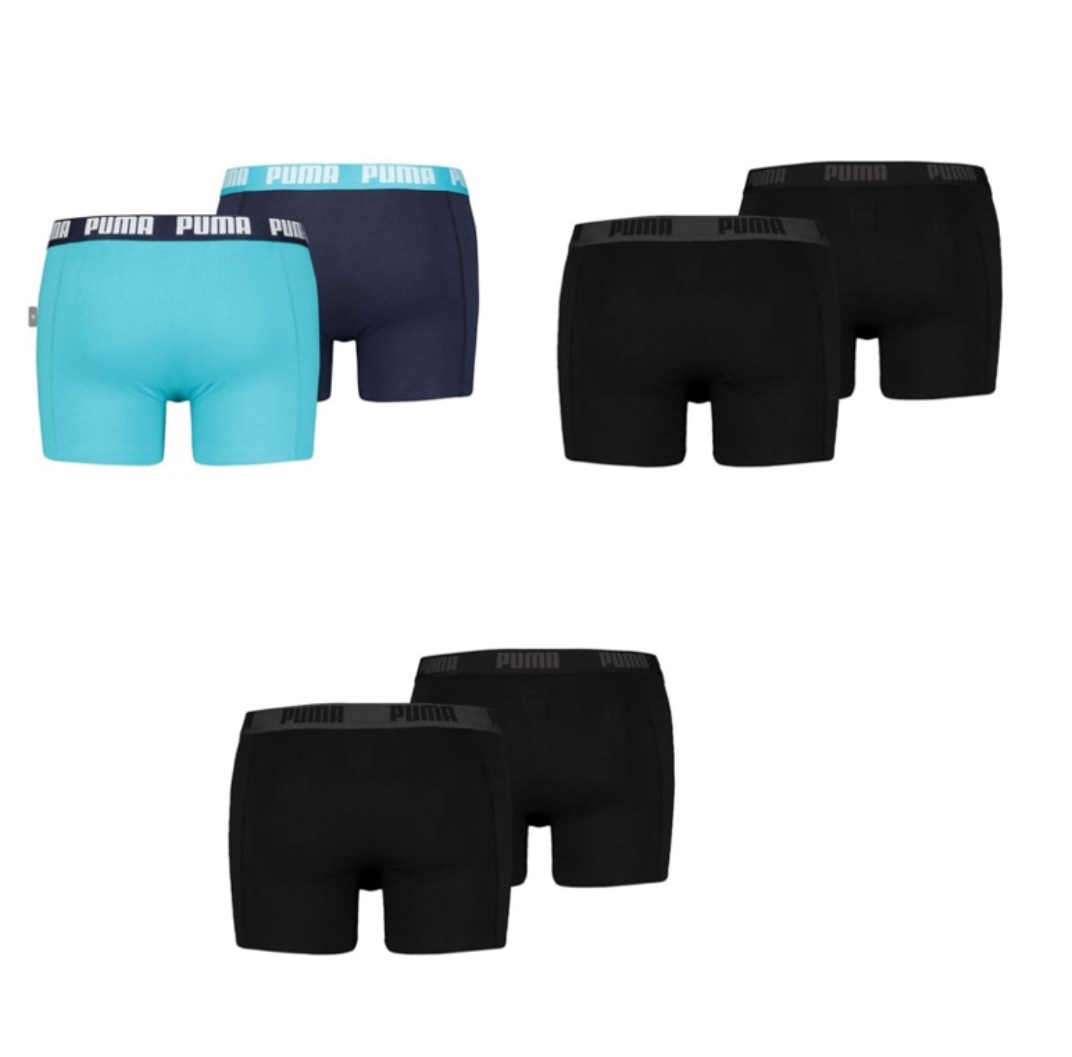 Puma Herren Boxershorts 6er Pack Aqua Blue / Black