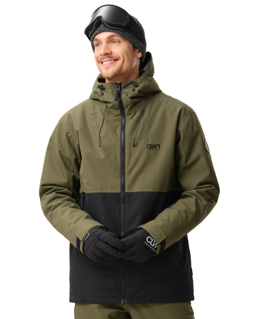 Colourwear Herren Block Schneejacke Dark Olive
