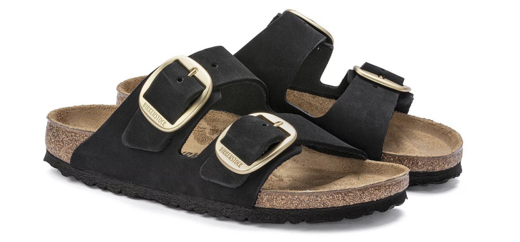 Birkenstock Damen Arizona Big Buckle Nubukleder Schwarz