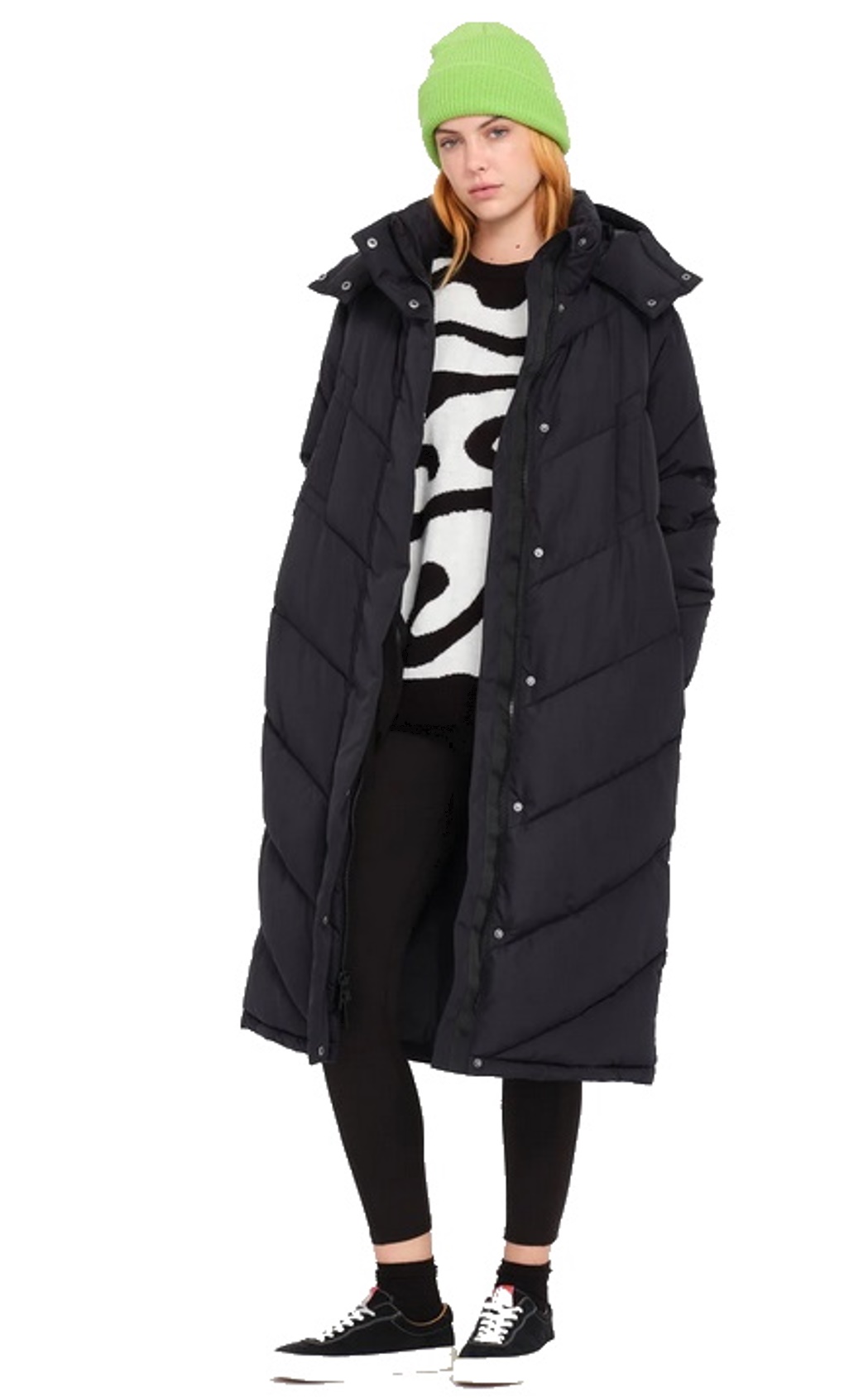 Volcom Damen Parka Alldaylong Puffjacke schwarz
