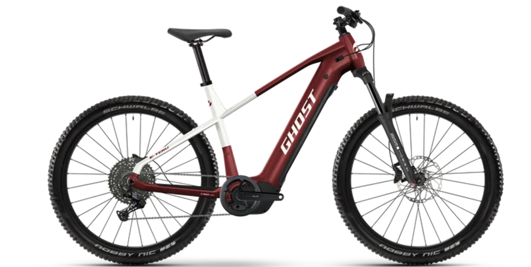 Ghost E-TERU Advanced Mountainbike Carbon Red / Chilly White Glossy