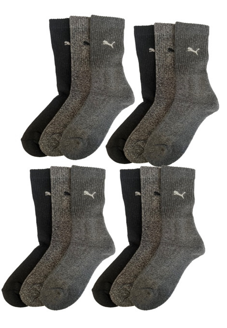 Puma Sportsocken Regular Crew Socken Sport 12-Pack grau mix
