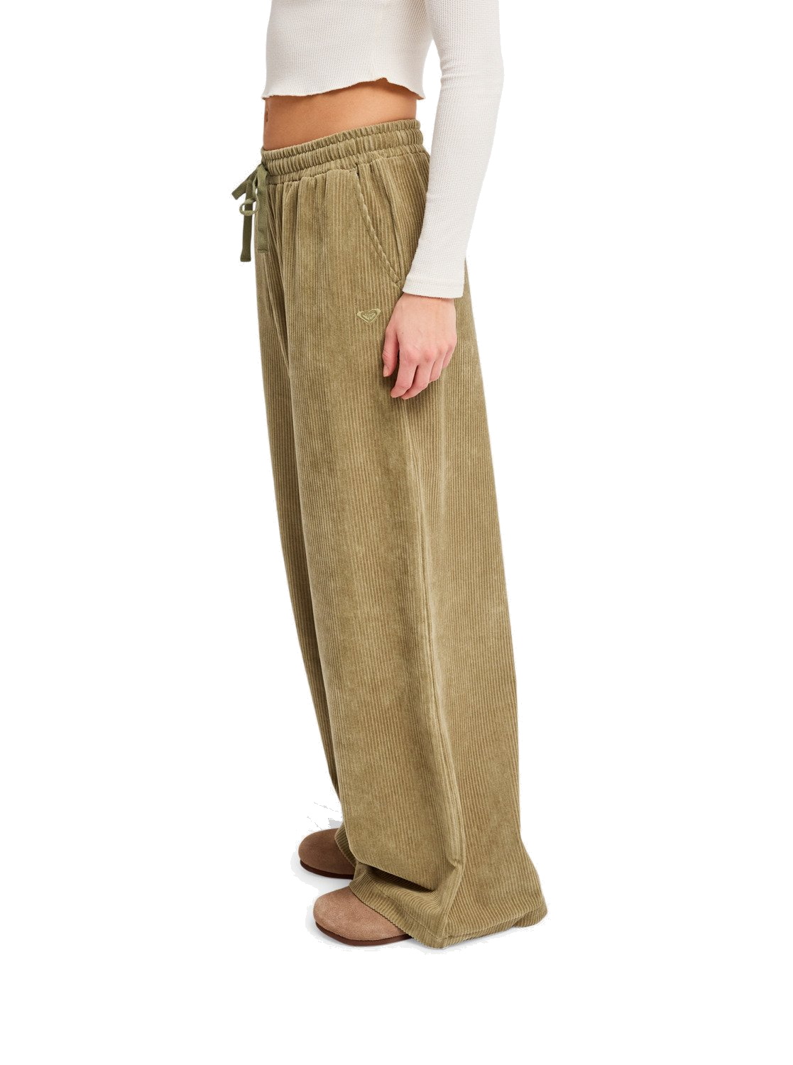 Roxy Damen Kordhose Lekeitio Knit Oil Green