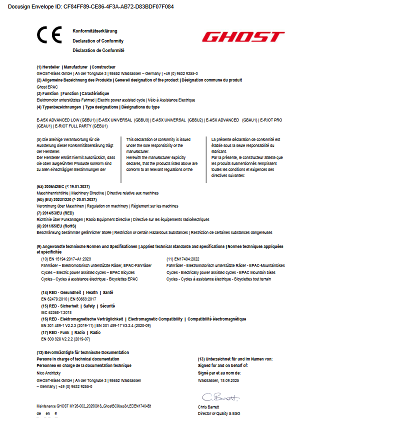 Ghost E-ASX Universal Mountainbike Candy Blue / Coffee Arctic Dust Glossy