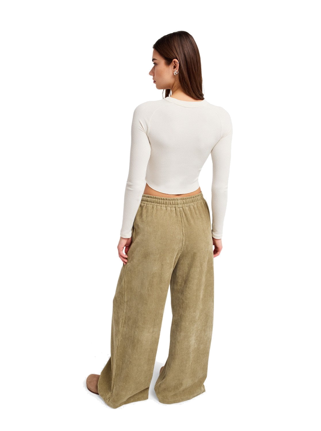 Roxy Damen Kordhose Lekeitio Knit Oil Green