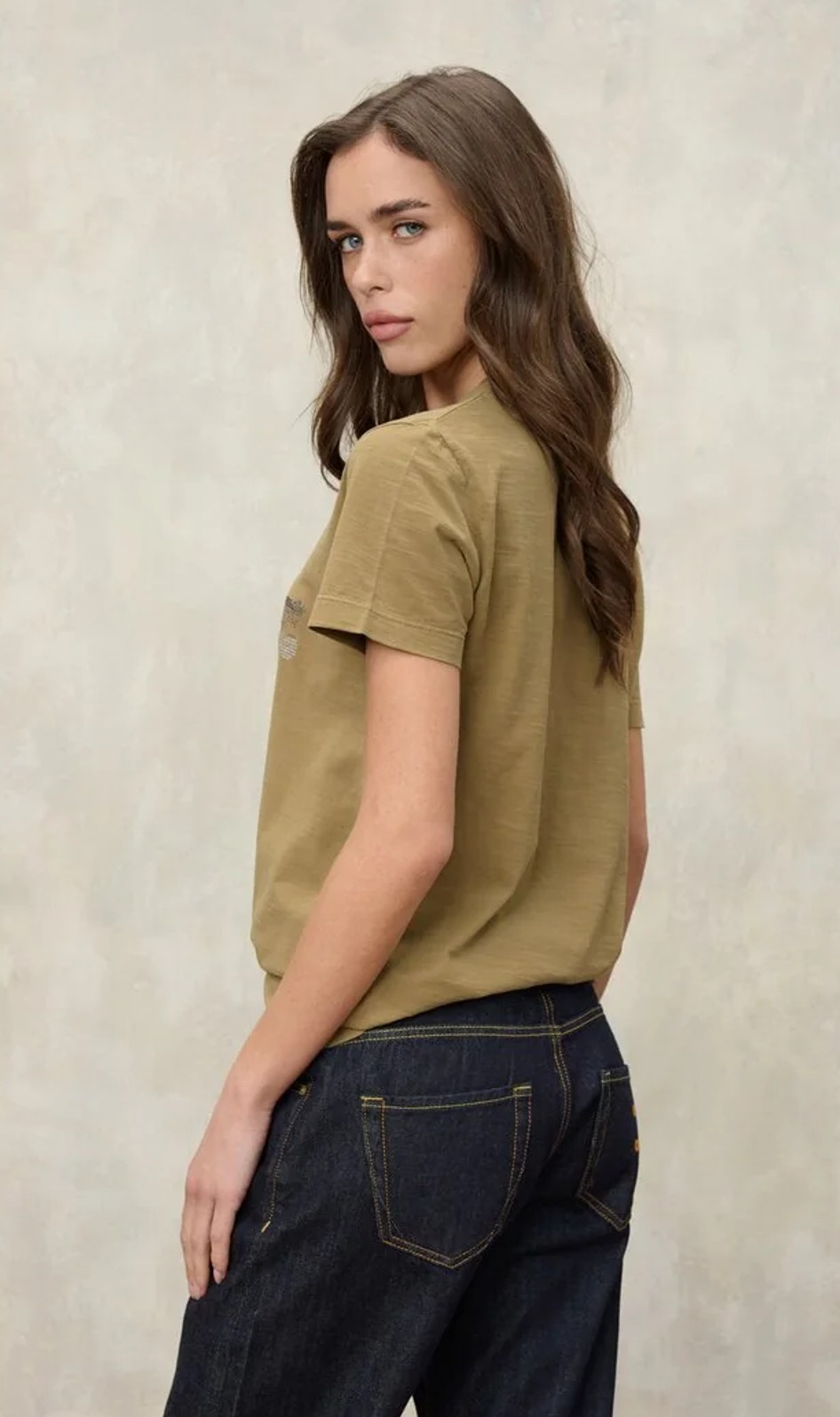 Blauer USA Damen T-Shirt Logo Glitter GRAHAM T-SHIRT Hazelnut