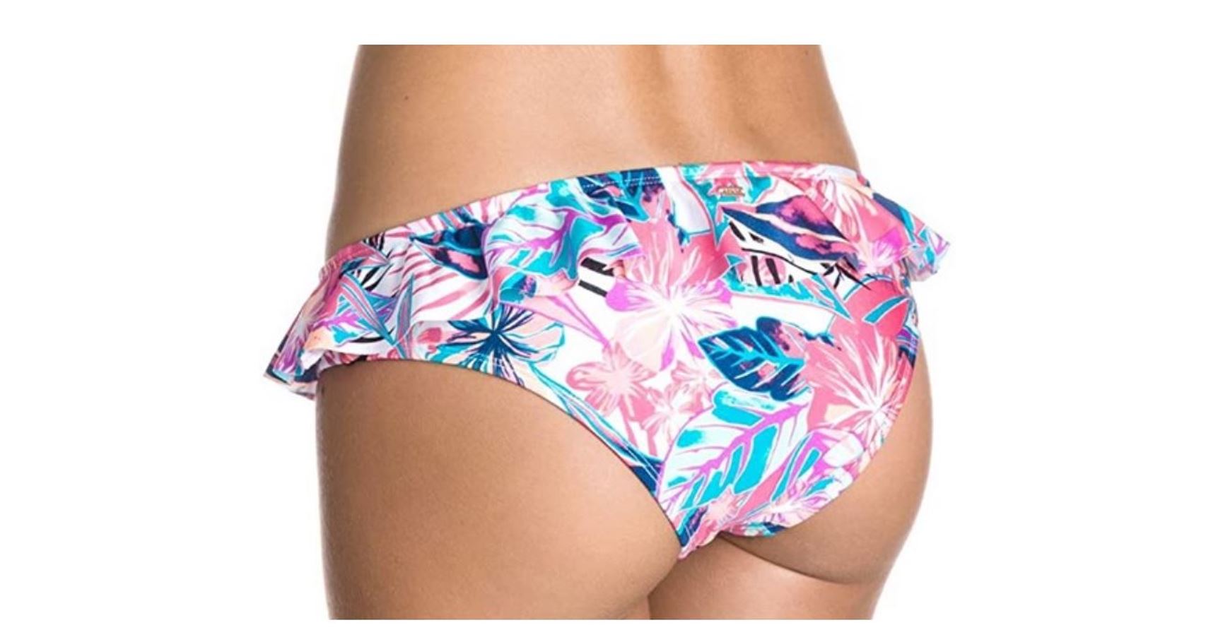 Roxy Damen Bikini Unterteil Flowers weiß