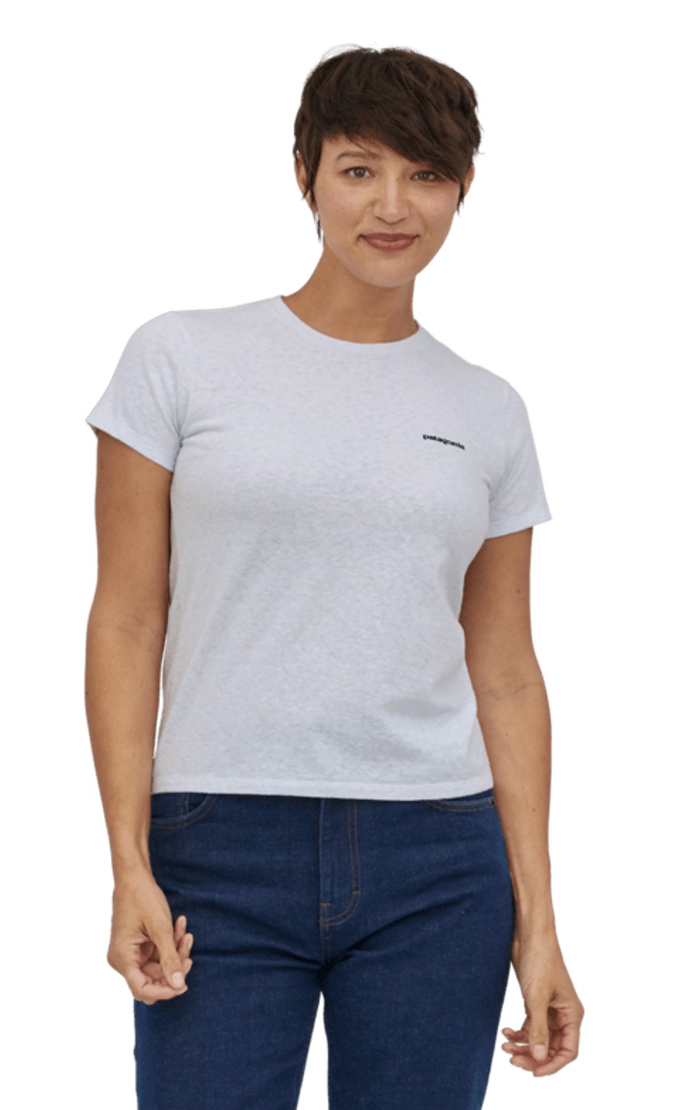 Patagonia Damen T-Shirt P-6 Logo Responsibiliti-Tee White