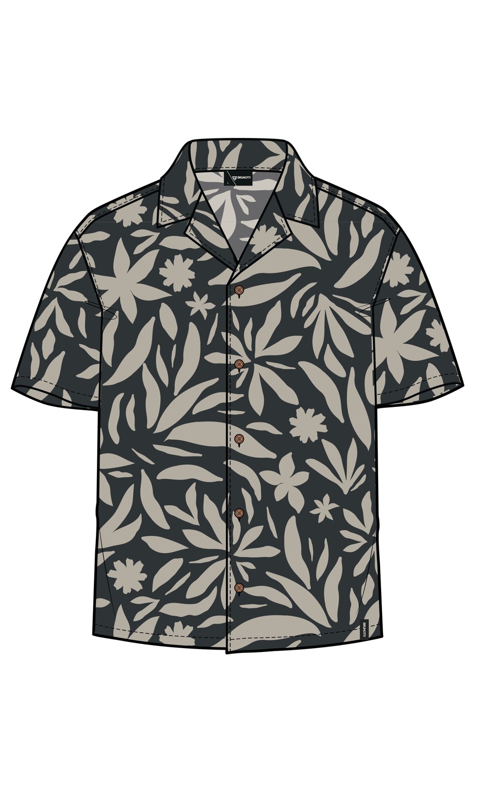 Brunotti Herren Sanni-Print Sommerhemd Feather Grey