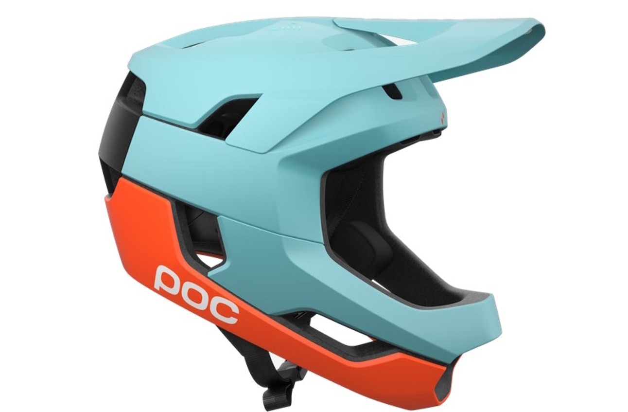 POC Fullface Helm Otocon Race MIPS MTB Indicolite Blue Matt/Carnelian Orange Matt