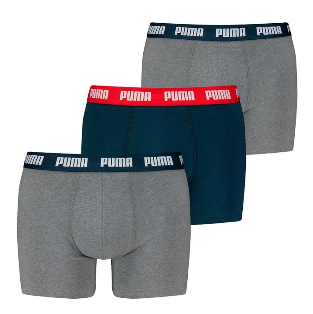 Puma Herren Boxershorts 3er Pack Grey / Navy / Red Combo