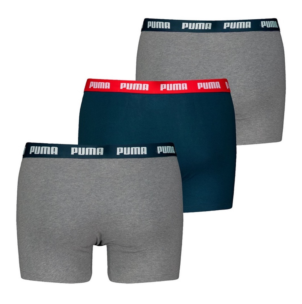 Puma Herren Boxershorts 3er Pack Grey / Navy / Red Combo